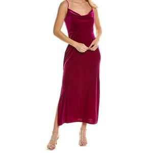 Maroon Taylor Stretch Velvet Maxi Dress